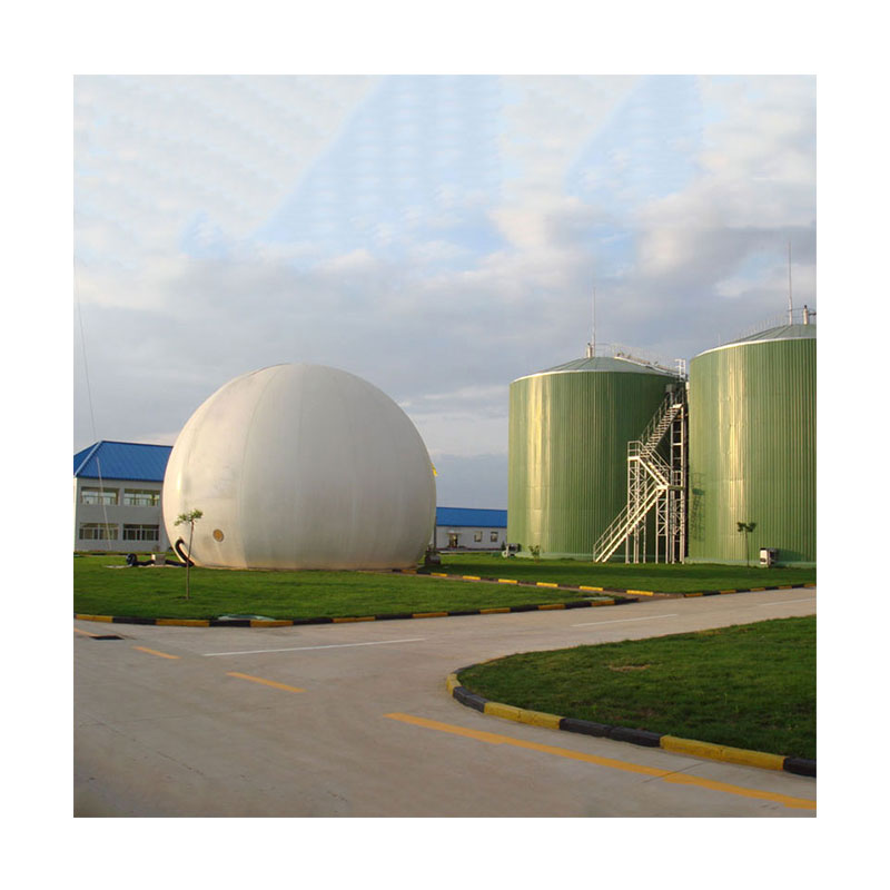 Anaerobic assembly tank with double film biogas holder